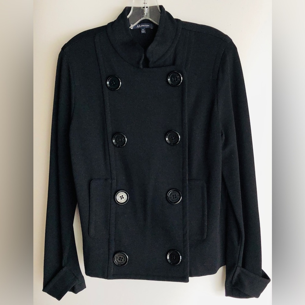 Anne Klein Black Double Breasted coat size medium